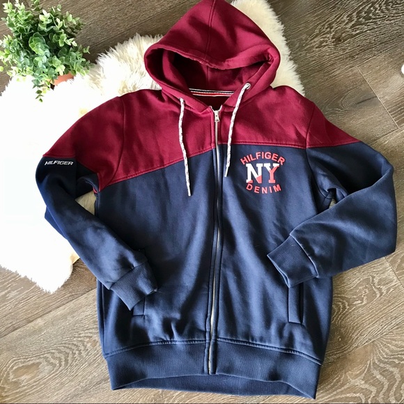 Tommy Hilfiger Tops - 2/$30 Tommy Hilfiger hoodie (Navy & Burgungy)